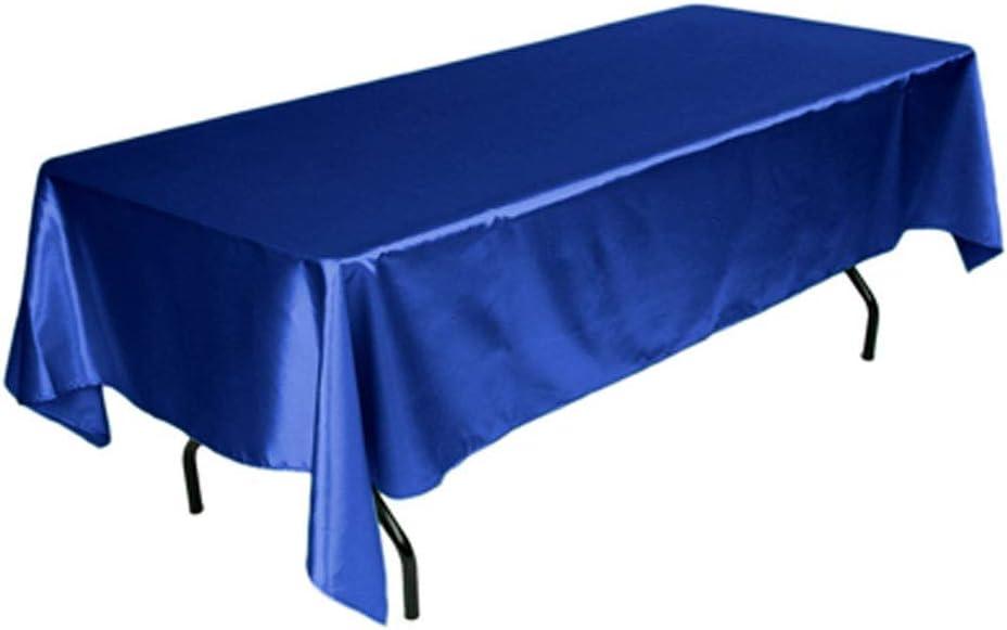 Tektrum 60 X 102 INCH 60"X102" Rectangular Silky Satin Tablecloth - Premium Fabric - Royal Blue