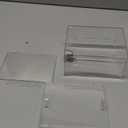 THUQ Clear Donation Box with Lock & Sign Holder, Versatile for Fundraising, Ballot Voting, Suggestions, and Tips Jar, Secure Storage Design, Size 6.2x4.6x4.0 Inch, Clear