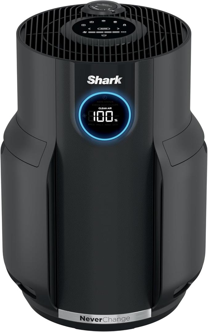 Shark Air Purifier for Home, NeverChange, for Large Room, HEPA-Exceeding Filter, Captures Pollutants, Pet Dander, Dust, Odor, Smoke, and More, Odor Neutralizer, HP152, Charcoal
