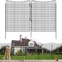 12 Panels 36 in(H) X 27ft(L) Dog Fence Outdoor for Yard with Lock, Garden Fence Animal Barrier, Decorative Metal Wire Fence Panel Tall Fencing for Garden, Patios, Flower Bed