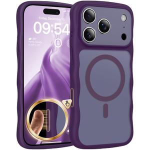 TAURI for iPhone 17 Pro Max Case for Women Girl,with Camera Control, [Compatible with Masafe], Wave Phone Case for iPhone 17 ProMax 6.9", Deep Purple