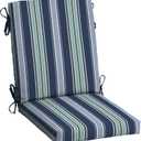 Arden Outdoor Patio Dining Chair Cushion, 20x44, Rain-Proof Seat Pad, Fade-Resistant Outdoor Cushion Sapphire Aurora Blue Stripe (1 Pack)