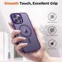 Zapica Magnetic for iPhone 14 Pro Case, [Compatible with MagSafe] [Military Grade Drop Protection] Translucent Matte Shockproof Anti-Scratch Phone Cover, Dark Purple