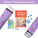 American Mahjong Tile Set, 166 White Tiles Mahjong Set, 4 Transparent All-in-One Racks/Pushers, Complete Game Set with Purple Printed Carrying Bag