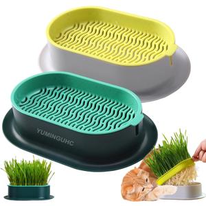 2Pcs Cat Grass Planter (No Seeds Included) Wheatgrass Planting Trays Hydroponic Cat Grass Growing Kits for Indoor Cats Soilless Organic Nursery Box Pet Grass Pot (B) 2Pcs Cat Grass Planter (No Seeds Included) Wheatgrass Planting Trays Hydroponic Cat Grass Growing Kits for Indoor Cats Soilless Organic Nursery Box Pet Grass Pot (B)