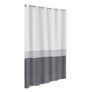 Maytex Mills InstaCurtain Colorblock Stripe Shower Curtain - Gray