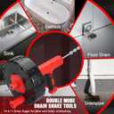 Drain Auger 33 Ft with Easy Cable Rewind System, Plumbing Snake with Drill Adapter, 2026 Upgraded Flexible Spring Steel Drain Cleaner for Kitchen, Bathroom, Shower & Sink