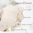 120 Pcs Microfiber Jewelry Pouch 8x8cm Packaging Bag Luxury Gift Fixed Strap Envelope Style Packaging with Cleaning Cloth(Beige)