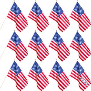 Newwiee 12 Pcs Classroom American Flag for Schools 2 x 3ft USA Classroom Fade Resistant Large American Flag with Pole for Back to School Indoor Wall Office House First Day of School Supplies