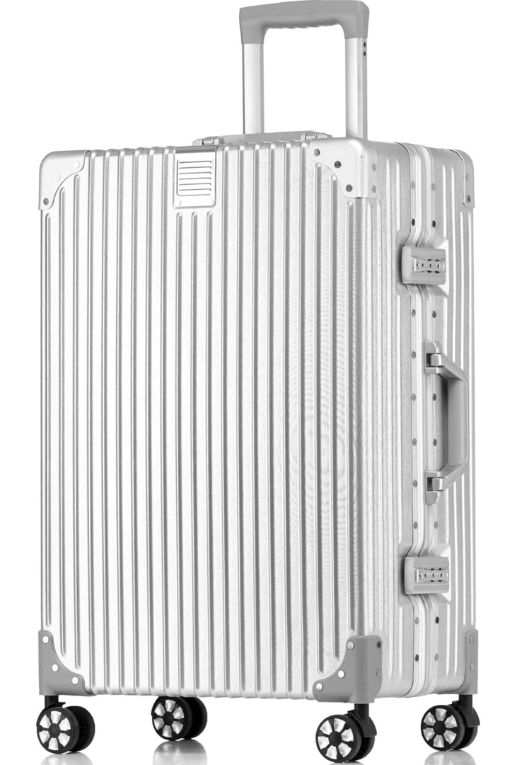 HotWay 26 Inch Checked in Luggage with Aluminum Frame,PC Hard Shell Suitcase with Spinner Wheels and TSA Lock, Large Suitcase for Business Travel