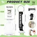 LemonRoad 30 Set Inspirational You Rock Gifts Bottle Opener Keychain with Thank You Card Organza Bag Aluminum Drink Opener Bulk Appreciation Gift for Employee Coworker Wedding Party Favor(Black)