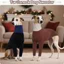 DENTRUN Italian Greyhounds Clothes Dog Cozy Sweater, Fluffy Fleece Jumper Soft Pyjamas for Greyhound-shapped Whippet-Like Dogs, Turtleneck Warm Dog Lightweight Sweatshirt for Cold Weather, Brown, XXS