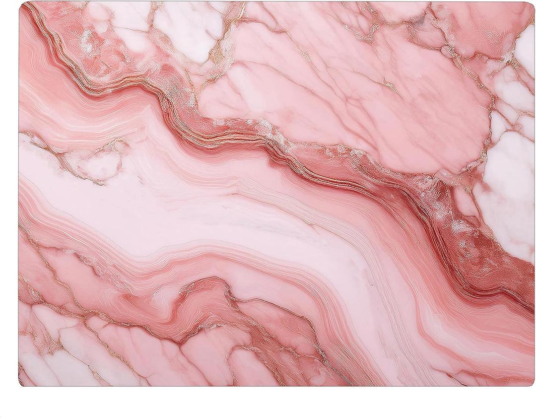 Pink White Marble Kitchen Glass Cutting Board Ocean Decorative Gift Marbled Granite Stone Rock Gift For Her Mom Wife (Pink 4)