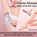 4 in 1 Bikini Body Trimmer for Women | Rechargeable & Waterproof | Grooming Kit with Body, Facial, Eyebrow and Nose Attachments | Precision Trimmer for Smooth, Painfree Hair Removal (Rosegoldwhite)