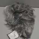 Mens Short Layered Grey Wig Synthetic Heat Resistant Halloween Cosplay Hair Wig,  Grey