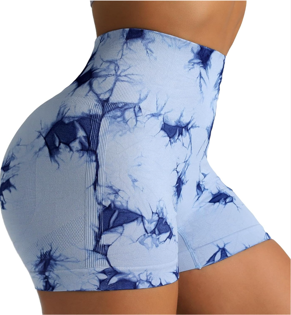 FUNSEED Workout Biker Shorts Women High Waisted Tummy Control Workout Shorts for Yoga Athletic Gym, M