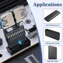 USB 3.0 Front Panel Header Splitter USB3.0 19/20Pin to Double USB A Motherboard Header Adapter 1 Female to 2 Female Front Connector Converter