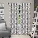 SUPERIOR Blackout Curtains, Room Darkening Window Accent for Bedroom, Sun Blocking, Thermal, Modern Bohemian Curtains, Leaves Collection, Set of 2 Panels, Rod Pocket - 52 in x 96 in, Grey