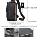 Sling Bag for Men | Anti-theft Crossbody Bag - Crossbody Shoulder Chest Bag | Anti-Theft, USB, Waterproof