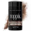 Toppik Hair Building Fibers, Fill In Fine or Thinning Hair Instantly Thicker, Fuller Looking Hair (Medium Brown, Travel size)