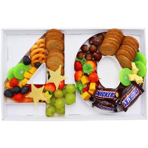 9IN Fillable Charcuterie Number Shaped Cardboard Decorative Box Birthday Anniversary Party Treat(Number 40)