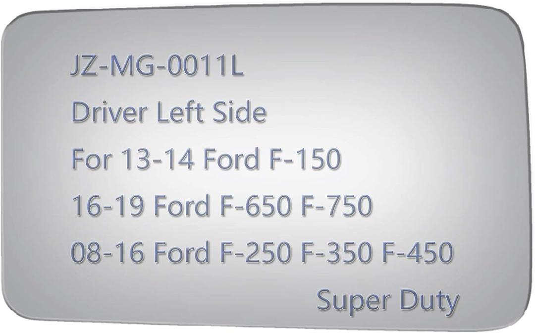 JZSUPER Rearview Towing Mirror Glass for 2008-2020 Ford F250 F350 F450 Super Duty 2016-2021 F650 F750 2013-2014 F150 Pickup Truck Convex Replacement (Lower & Driver Left Side)