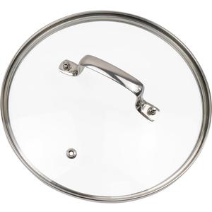 10" Tempered Glass Lid with Steam Vent Hole Universal Pan Pot Clear Cookware Lid Replacement with Holder Handle, Stainless Steel Rim, Fits for Pots/Pan/Electric Pressure Cooker (Bar)