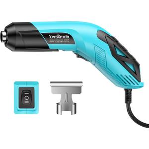 350W Mini Heat Gun with Dual Temp Settings 554 & 896 (290-480), Mini Hot air Gun with Overheat Protection Reflector Nozzle and 4.9Ft Long Cable for Crafts, Shrink Tubing and Epoxy Resin