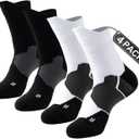 Basketball Socks 4-Pack - Thick Cushioned, Hiking Socks - Breathable Moisture- Outdoor Crew Socks for Men &Boys