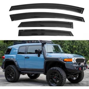 IG Window Visors Fit for 2007-2014 Toyota FJ Cruiser, Out-Channel Rain Guards Vent Wind Deflectors 4PC, Car Accessories for 07-14 FJ Cruiser