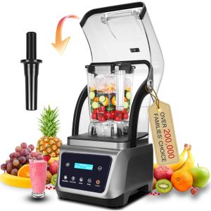 Commercial Blender with Soundproof Shield, 4 Pre-Programmed blender, 70 Oz Quiet Professional Blenders, Heavy Duty Blender with Strong and Professional-Grade Power, Self-Cleaning,2200W Commercial Blender with Soundproof Shield, 4 Pre-Programmed blender, 70 Oz Quiet Professional Blenders, Heavy Duty Blender with Strong and Professional-Grade Power, Self-Cleaning,2200W