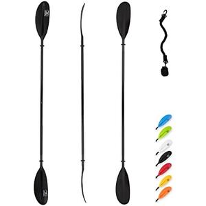 OCEANBROAD Kayak Paddle Alloy Shaft Kayaking Boating Canoeing Oar with Paddle Leash, Size: 90.5''- 1 Paddle