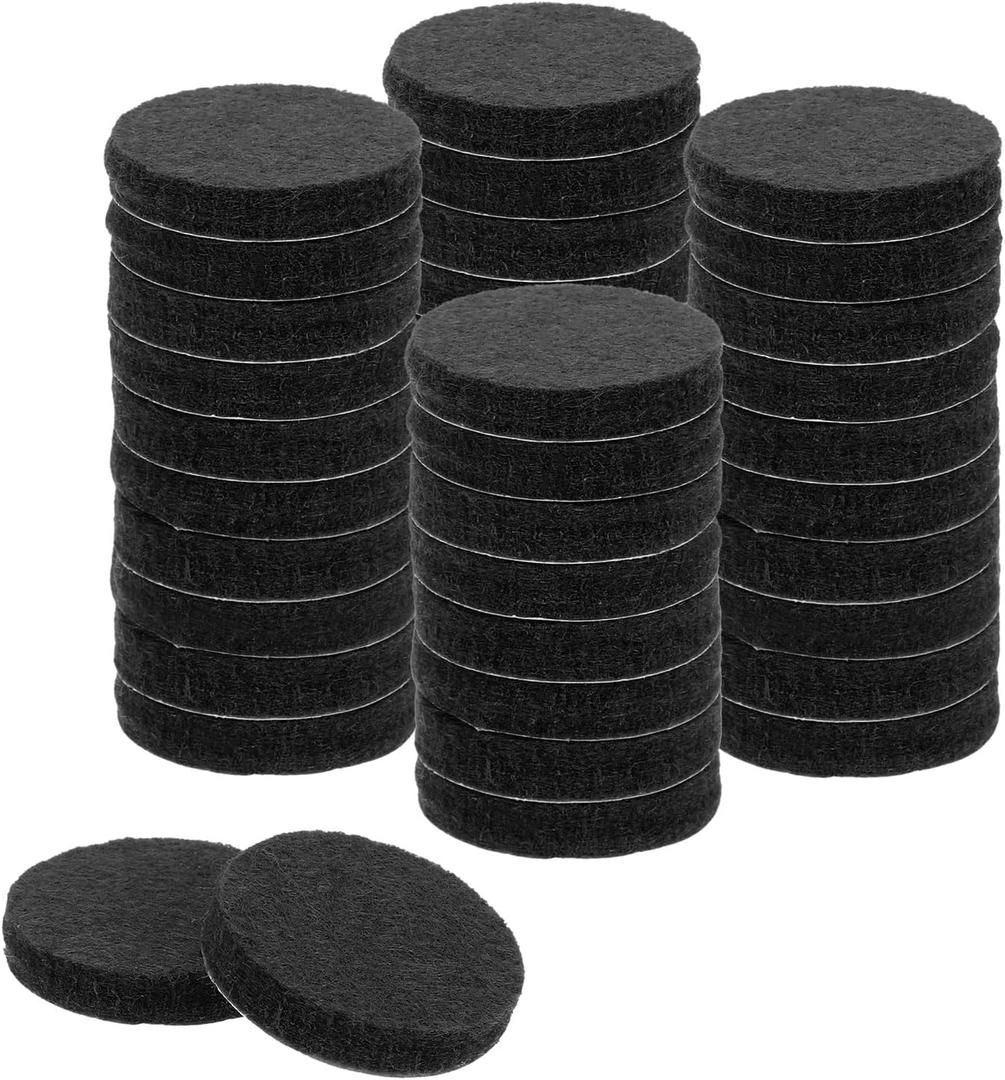 uxcell Round Felt Furniture Pads, 40Pcs 1" Dia x 0.2" Thick Adhesive Backed Felt Non-Slip Anti-Scratch Felt Pads Chair Leg Protectors for Protecting Hardwood Floor, Black