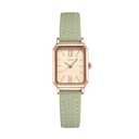 TOOCAT Women Wrist Watch Mini Ultra-Thin Elegant Simple Square Quartz Watches with Leather Strap 30M Waterproof Analog Watches for Females Students Ladies (Green Rose Gold)