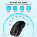 MELOGAGA Wireless Gaming Mouse, 2.4G/Bluetooth 5.4/USB-C 3-Mode Wired/Cordless Game Mice with 8 Adjustable DPI, Ergonomic Rechargeable Computer Mouse for PC, Mac, PS5, Tablet -Black