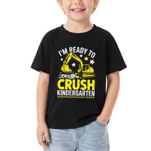 Toddler Kindergarten Vibes T-Shirt First Day of School Kindergarten Shirt Funny Boys Girls Short Sleeve Tee Cotton 3T-7Y