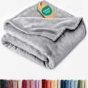 Ultra Soft Fleece Blanket Throw Size - Flannel Fleece Luxury Throw Blanket - Lightweight for Couch Bed Chair - Thick, Warm and Breathable - All Season Cozy Fuzzy, Anti-Static Microplush Bedding, Grey