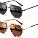 KUGUAOK Polarized Aviator Sunglasses for Women Men UV Protection Running Outdoors Tangle Free Sun Glasses Vintage Shades