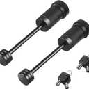 METOWARE Trailer Tongue Coupler Lock 1/4" Dia, 3-1/2" Span, Trailer Hitch Lock for Latch-Type Coupler, Black Trailer Pin Lock for Towing Trailer RV Car Boat Truck (2 Pack)