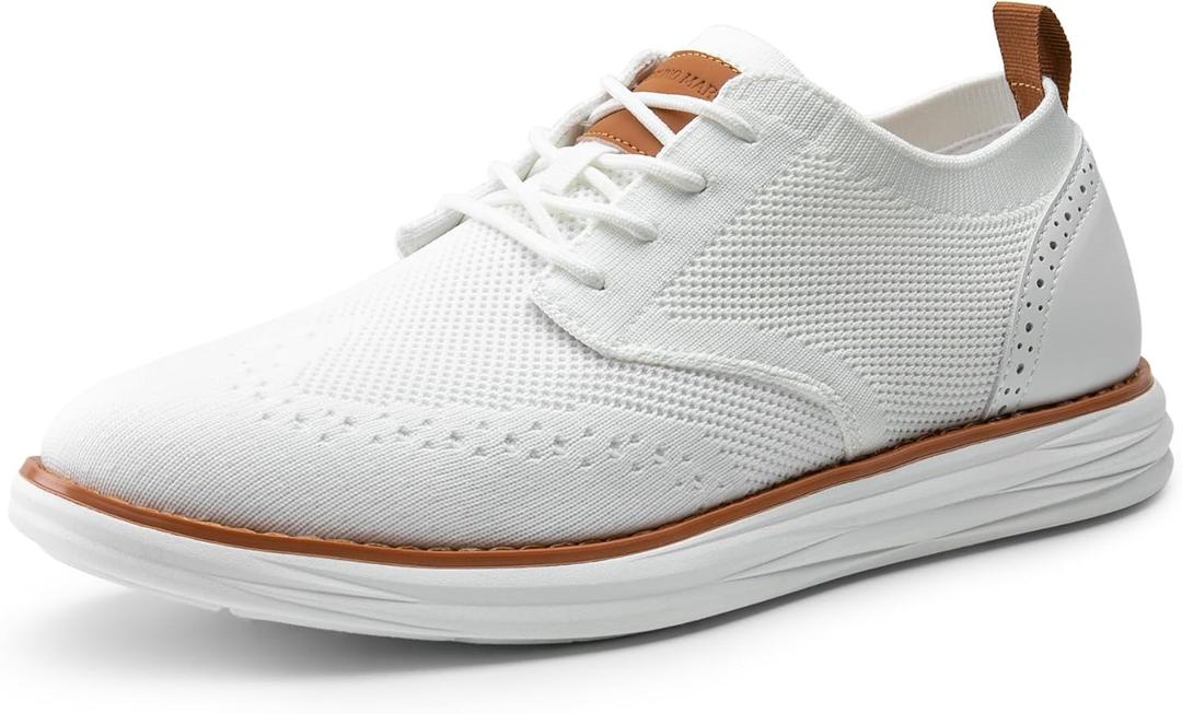 Bruno Marc Men's KnitFlex Craft Mesh Oxfords Sneakers Casual Dress Lace-Up Lightweight Walking Shoes (9, 6-white) Bruno Marc Men's KnitFlex Craft Mesh Oxfords Sneakers Casual Dress Lace-Up Lightweight Walking Shoes (9, 6-white)