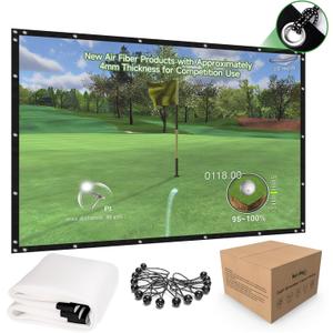 Golf Simulator Impact Screen Professional 3D Air Mesh Screen for Home/Indoor Training, Golf Projector Hitting Net for Practice with Grommet Holes, 7 Size Options (10 x 7.5 ft (120" x 90"))
