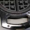 Moss & Stone Belgian Waffle Maker, Electric Flip Waffle Machine with Adjustable Temperature Control, Non-Stick Grids for Smooth Release, Compact 8-Inch Round Waffle Maker, Black