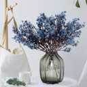 JAKY-Global Babys Breath Silk Artificial Flowers Bulk 12pcs for Fall Decor Fake Flower Bouquet Bulk for Home Kitchen Indoor Bouquet Floral Arrangement Table Centerpieces Party Decor(Blue Ashes)