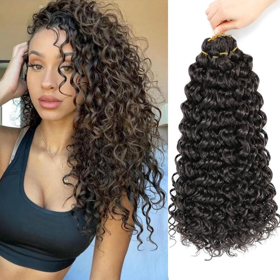 GoGo Curl Crochet Hair 12Inch 6packs Water Wave Crochet Hair GoGo Curl Crotchet Braiding Hair (12 Inch (Pack of 6), 4)