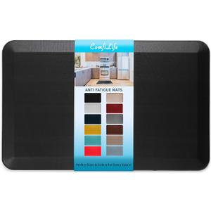 ComfiLife Anti Fatigue Floor Mat  3/4 Inch Thick Kitchen Mats for Floor, Standing Desk Mat, Kitchen Rug  Comfort at Home, Office  Durable  Stain Resistant  Non-Slip Bottom (20" x 32", Black)
