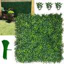 Artificial Boxwood Panels, 20"x 20"(24P) 4-Layer Leaf UV-Protected Grass Wall Backdrop Panels for Outdoor, Indoor, Garden & Fence Covering Privacy, Backyard and Decor