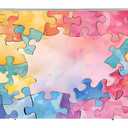 5X3FT Watercolor Puzzle Pattern Photography Backdrop Birthday Party Baby Shower Photo Background Decoration Banner Adult Children Photography Props 213057