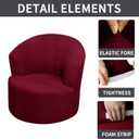 SZJIAHTM Round Club Swivel Barrel Chair Cover Modern Accent Round Club Armchair Slipcover Soft Stretch Chair Covers for Living Room