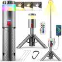 Favourlite Camping Lantern, Telescopic Camping Lantern Rechargeable with 15 Color Temperatures 10000mAh Camping Essentials with Hook Portable Waterproof Lanterns for Power Outages, Emergency, Hiking