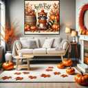 2 x Amshem Hallo Fall Diamond Art Kits for Adults,Pumpkin Diamond Art Painting Kits,5D Full Drill Round Diamond Dots for Adults,Fall Crystal Gem Art Painting Kits for Home Wall Decor 13.8x13.8inch (BB07)